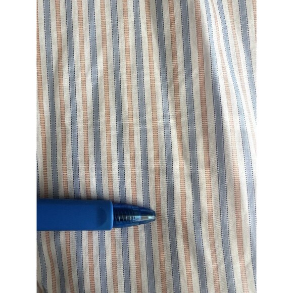 Solemare Maus Hoffman Dress Shirt Men 17/43 White,Orange,Blue Striped Button Up - Picture 6 of 8